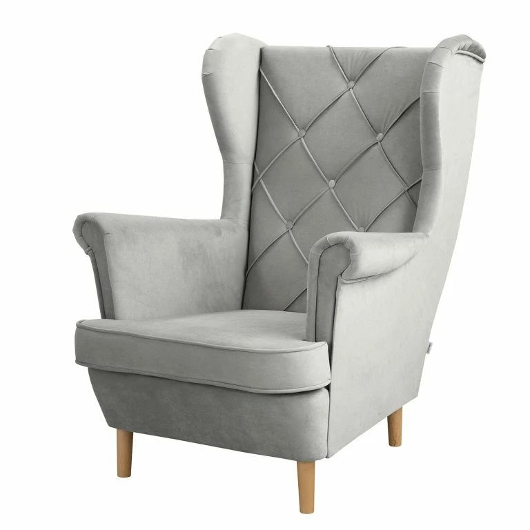 loftscape Norrwood Fauteuil bergère Olmen – Microfibre Jada: Bleu gris