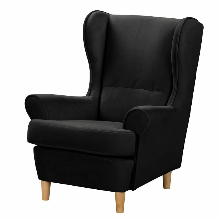 loftscape Norrwood Fauteuil bergère Ranu II – Microfibre Jada: Noir