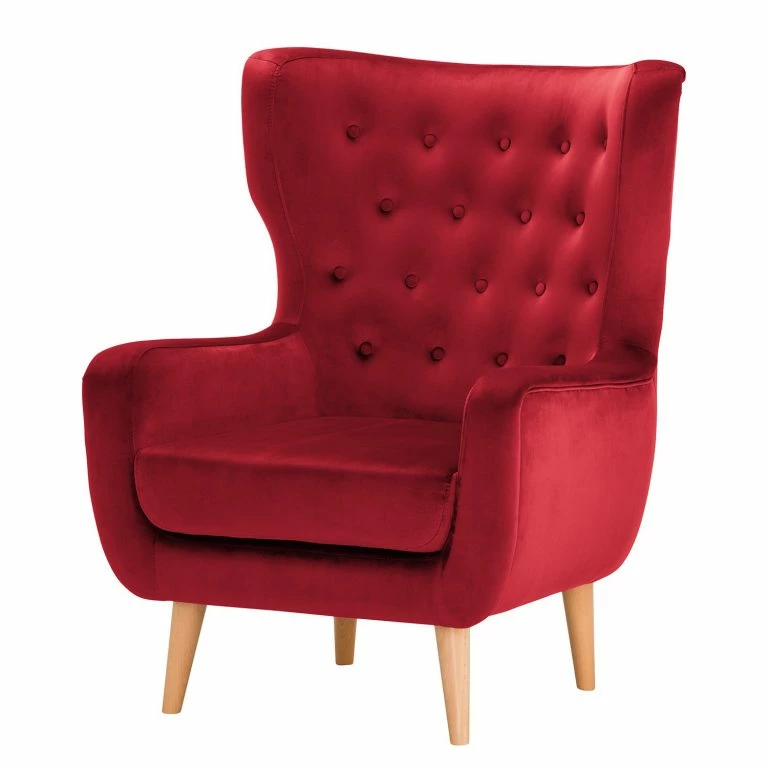loftscape Norrwood Fauteuil Boyka I – Velours – Velours Ravi: Rouge