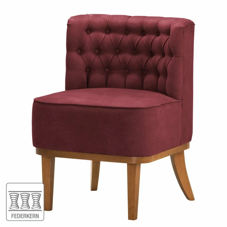 Loftscape Norrwood Fauteuil Farida I – Velours – Microfibre Yona: Bordeaux