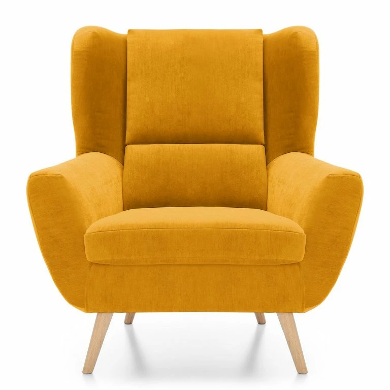 Loftscape Norrwood Fauteuil Glenhaven – Velours – Jaune Moutarde