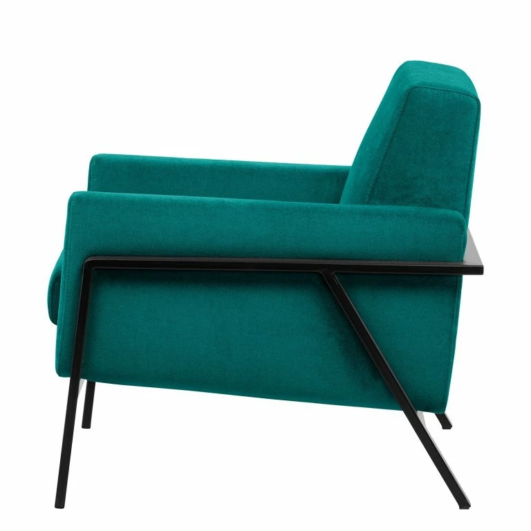Loftscape Norrwood Fauteuil Hanko I – Velours – Tissu Lito: Turquoise