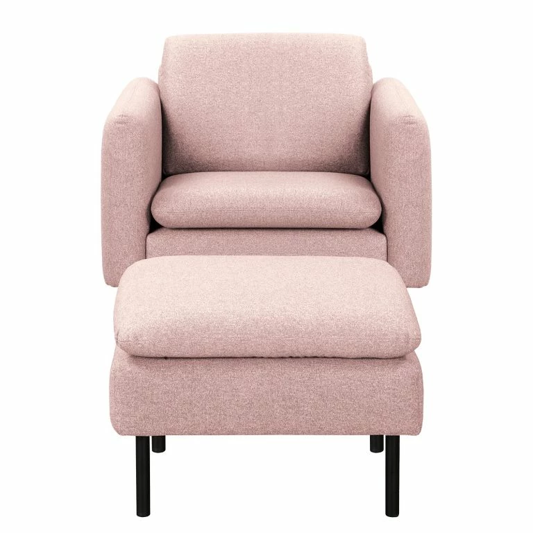 Loftscape Norrwood Fauteuil La Motte – Tissu – Tissu Sogol: Mauve – Avec Repose-pieds