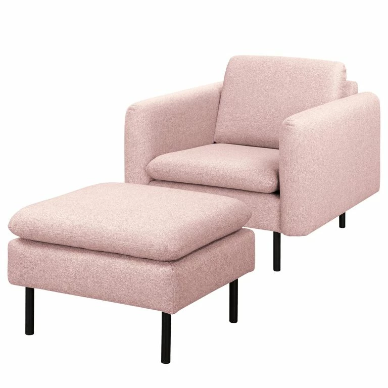 loftscape Norrwood Fauteuil La Motte – Tissu – Tissu Sogol: Mauve – Avec repose-pieds
