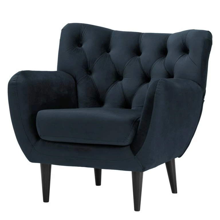 loftscape Norrwood Fauteuil Lowen I – Velours – Velours Ravi: Bleu foncé