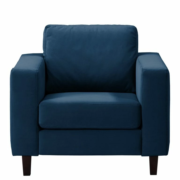 Loftscape Norrwood Fauteuil MAISON – Tissage à Plat – Velours Vaia: Bleu Foncé