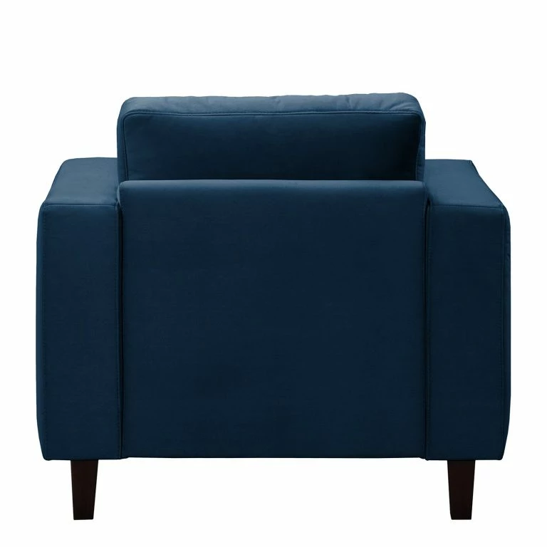 Loftscape Norrwood Fauteuil MAISON – Tissage à Plat – Velours Vaia: Bleu Foncé