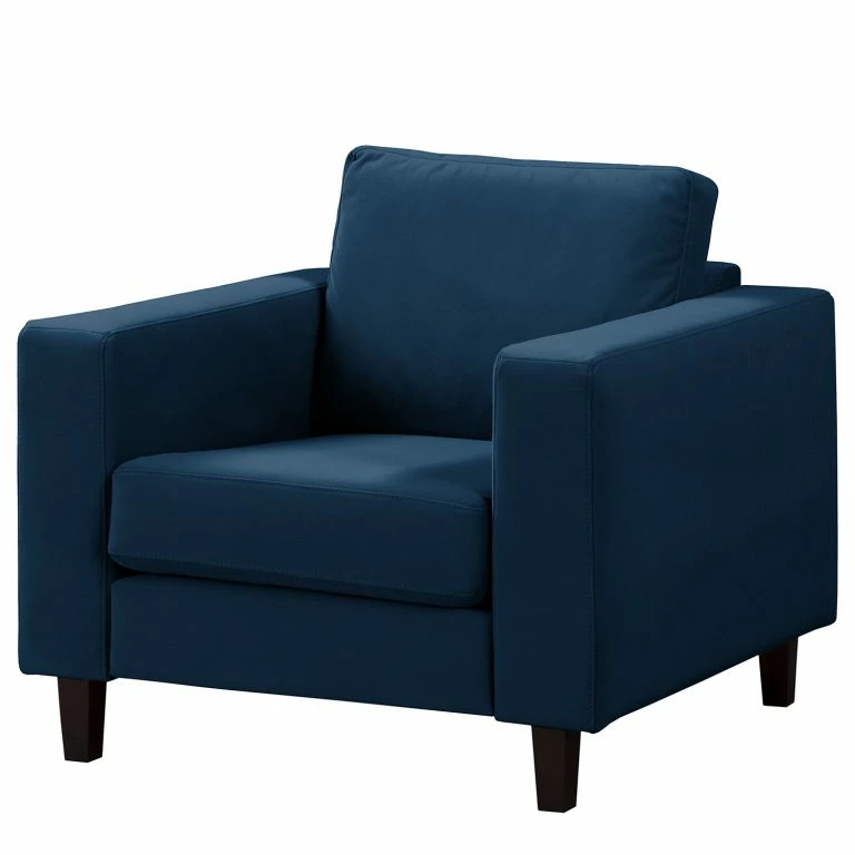 loftscape Norrwood Fauteuil MAISON – Tissage à plat – Velours Vaia: Bleu foncé