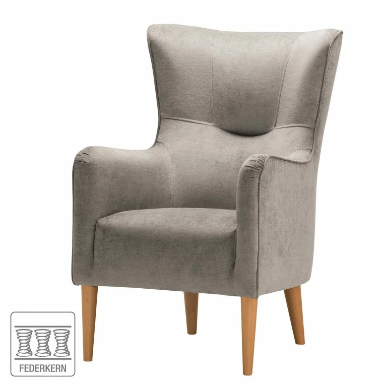 Loftscape Norrwood Fauteuil Oldbury I – Tissu – Tissu Lito: Gris Clair