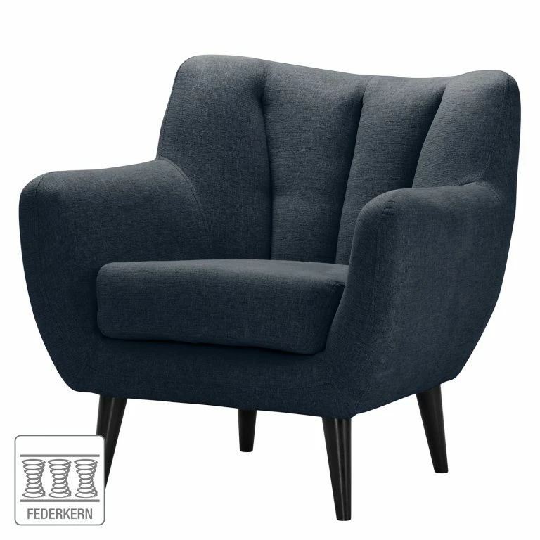 Loftscape Norrwood Fauteuil Polva I – Velours – Tissu Nere: Bleu Marine