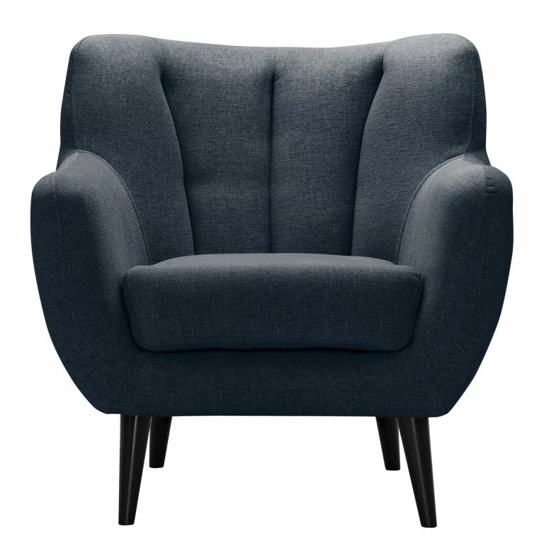 Loftscape Norrwood Fauteuil Polva I – Velours – Tissu Nere: Bleu Marine