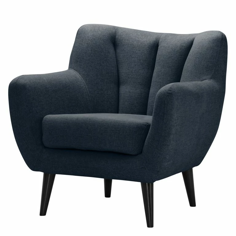 loftscape Norrwood Fauteuil Polva I – Velours – Tissu Nere: Bleu marine