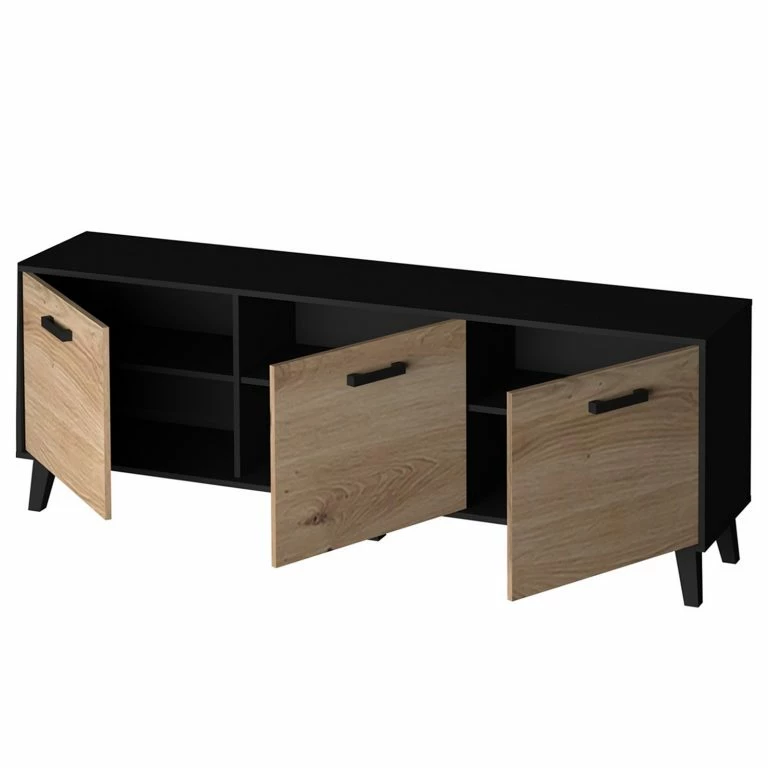 Loftscape Norrwood Meuble TV Argenteuil I – Imitation Chêne Artisan / Noir