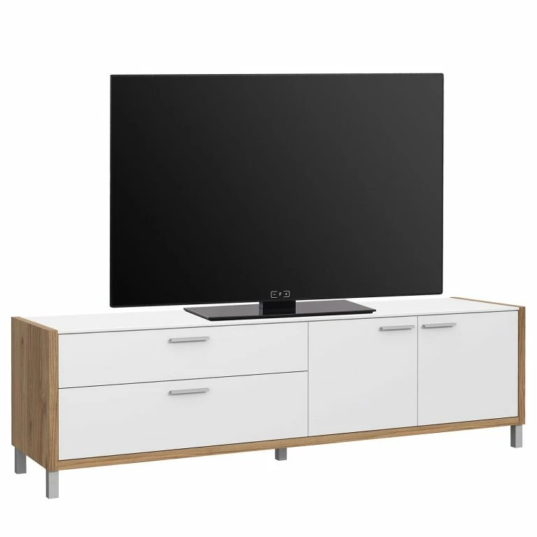 loftscape Norrwood Meuble TV Boyd II – Blanc / Imitation chêne