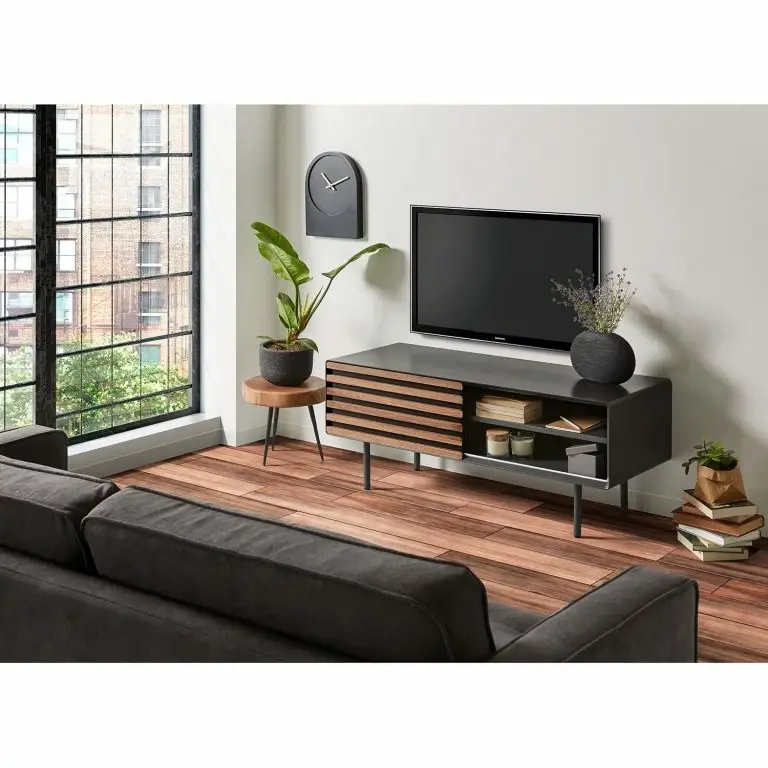 Loftscape Norrwood Meuble TV Kipra II – Noyer Contreplaqué – Graphite