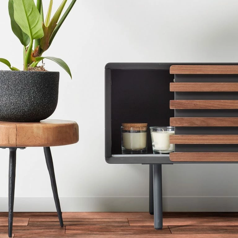 Loftscape Norrwood Meuble TV Kipra II – Noyer Contreplaqué – Graphite