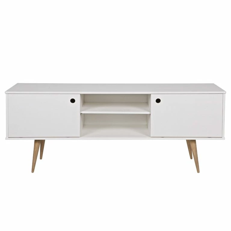 Loftscape Norrwood Meuble TV Lanai – Pin Massif – Blanc / Pin