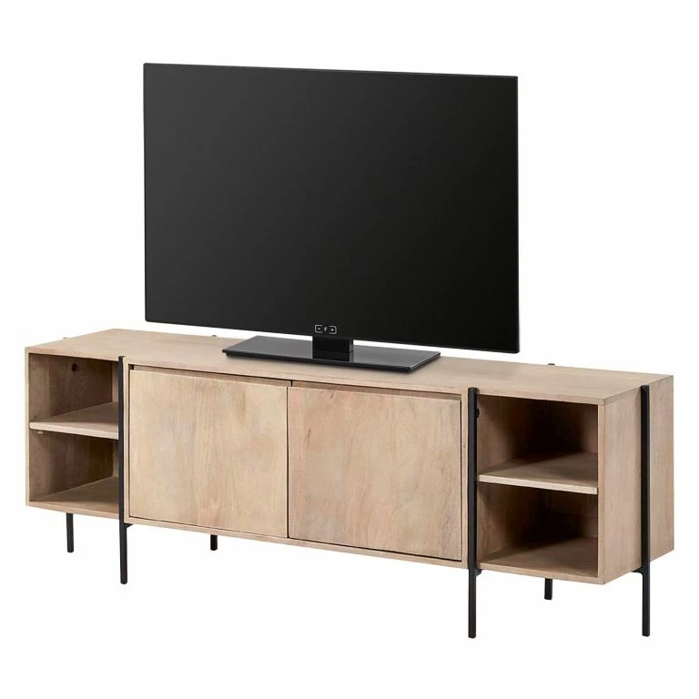 loftscape Norrwood Meuble TV Longavi – Manguier massif / Métal – Manguier / Noir