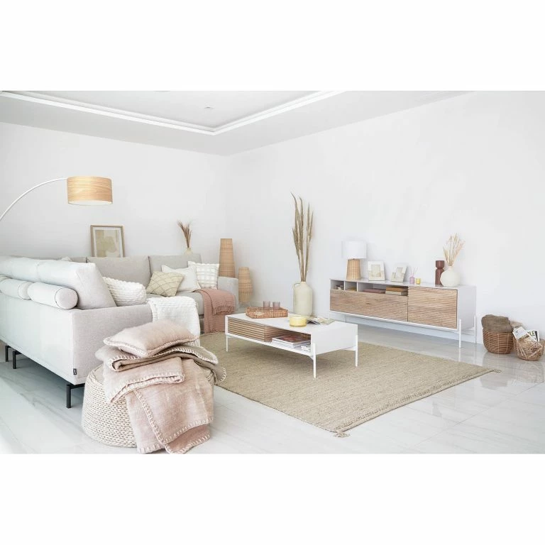 Loftscape Norrwood Meuble TV Maredale II – Partiellement En Frêne Massif – Frêne / Blanc