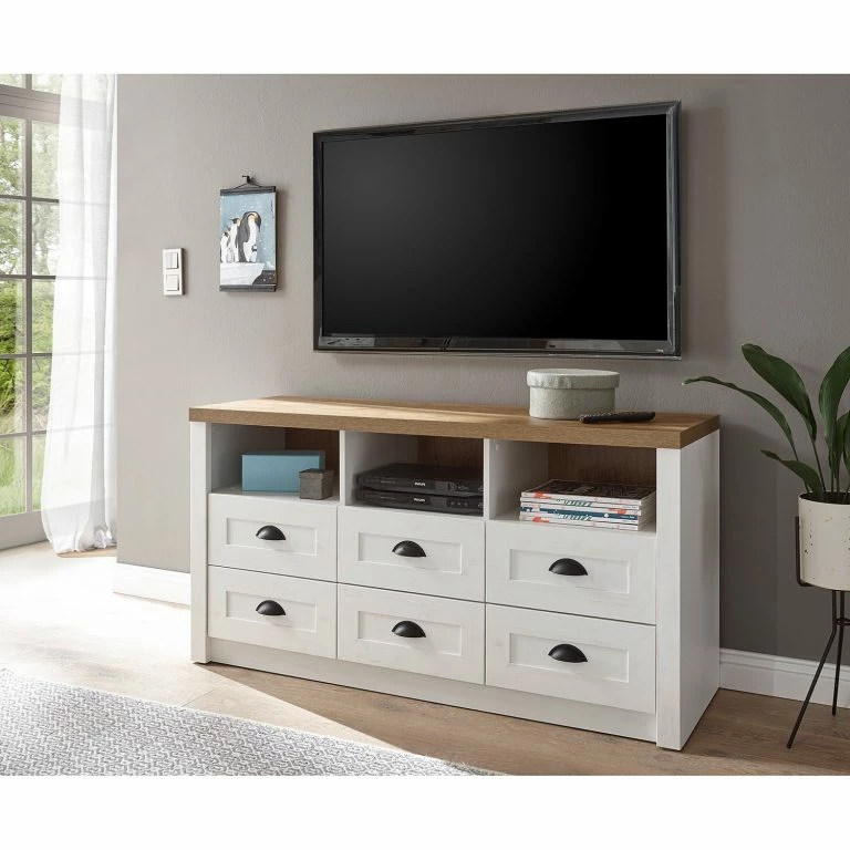 Loftscape Norrwood Meuble TV Proville I – Imitation Chêne Blanc / Imitation Chêne