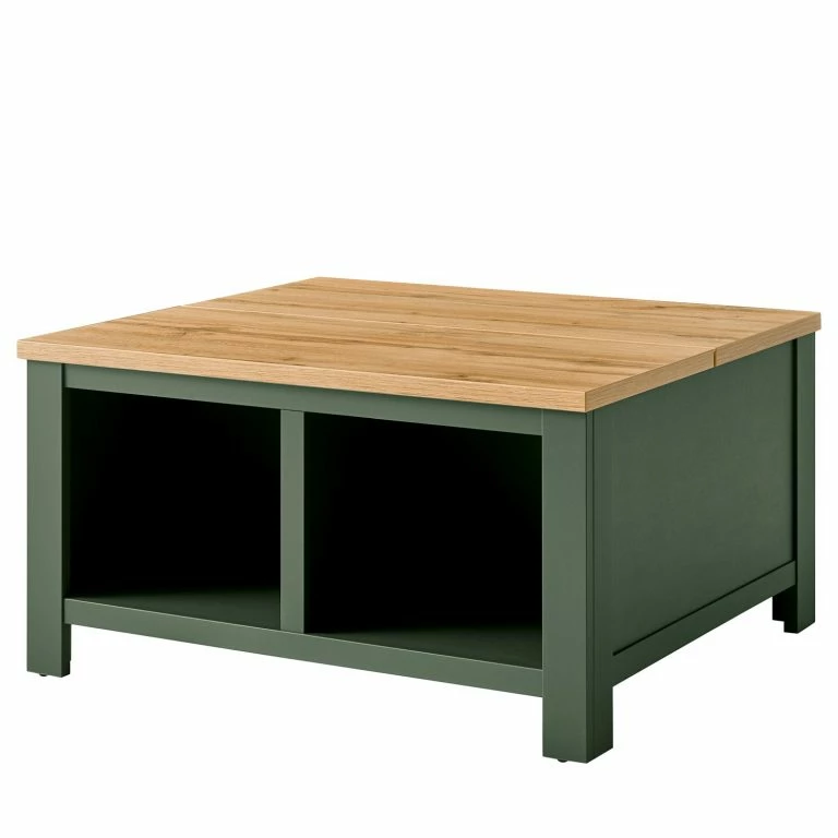 loftscape Norrwood Table basse Cardet – Vert mousse / Imitation chêne de Wotan