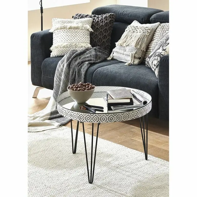 Loftscape Norrwood Table Basse Ponemah – Verre / Acier – Noir / Blanc