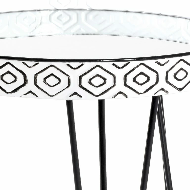 Loftscape Norrwood Table Basse Ponemah – Verre / Acier – Noir / Blanc