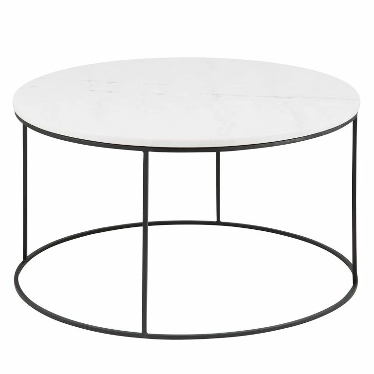 loftscape Norrwood Table basse Rocklea I – Marbre / Métal – Marbre blanc / Noir