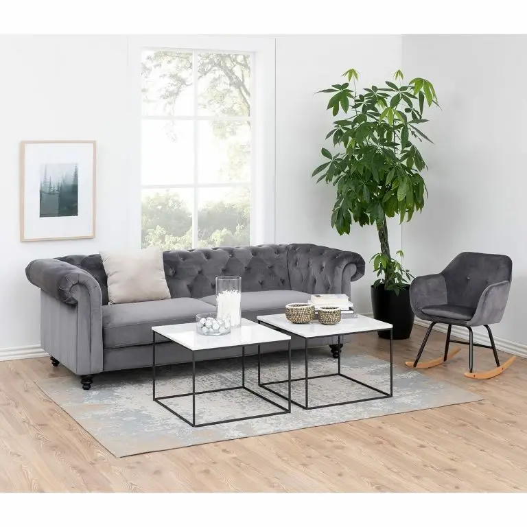 Loftscape Norrwood Table Basse Rocklea II – Marbre / Métal – Marbre Blanc / Noir