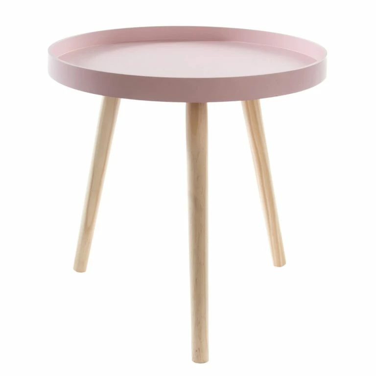 loftscape Norrwood Table d’appoint Cuto – Partiellement en pin massif – Rose / pin