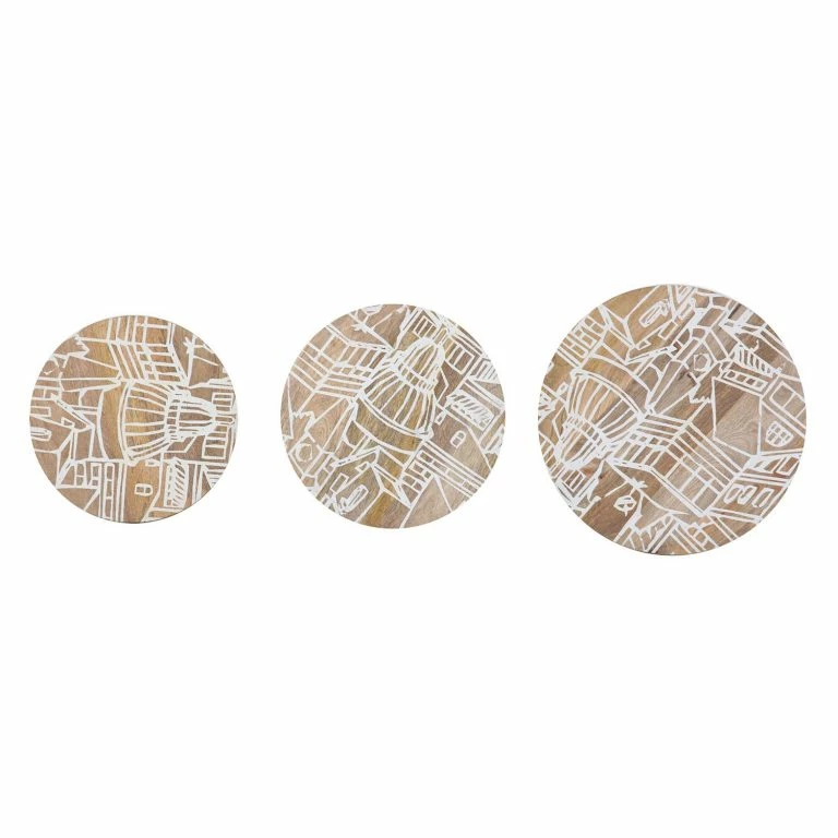Loftscape Norrwood Tables Gigognes Pailo (Lot De 3) – Manguier Massif / Fer – Manguier / Blanc