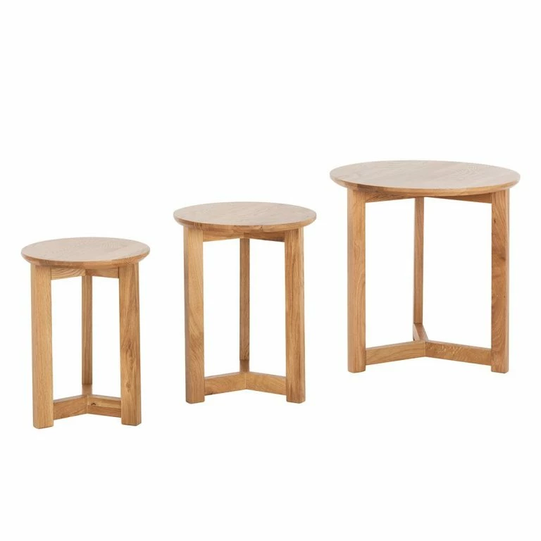 loftscape Norrwood Tables gigognes Past (lot de 3) – Chêne massif