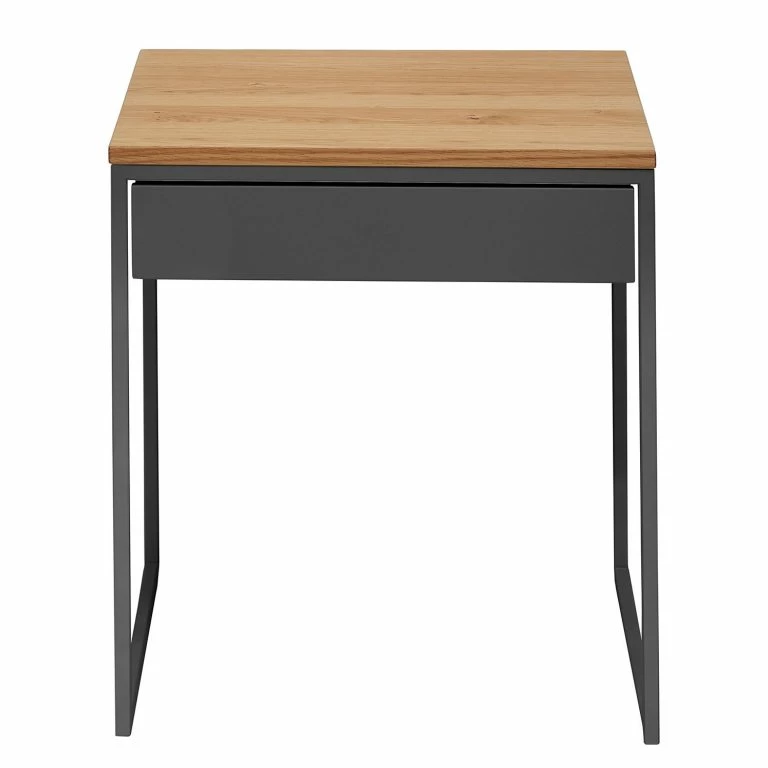 Loftscape Now By Hülsta Bout De Canapé Hülsta Now III – Acier – Chêne Naturel / Blanc – Chêne Naturel / Gris – 1