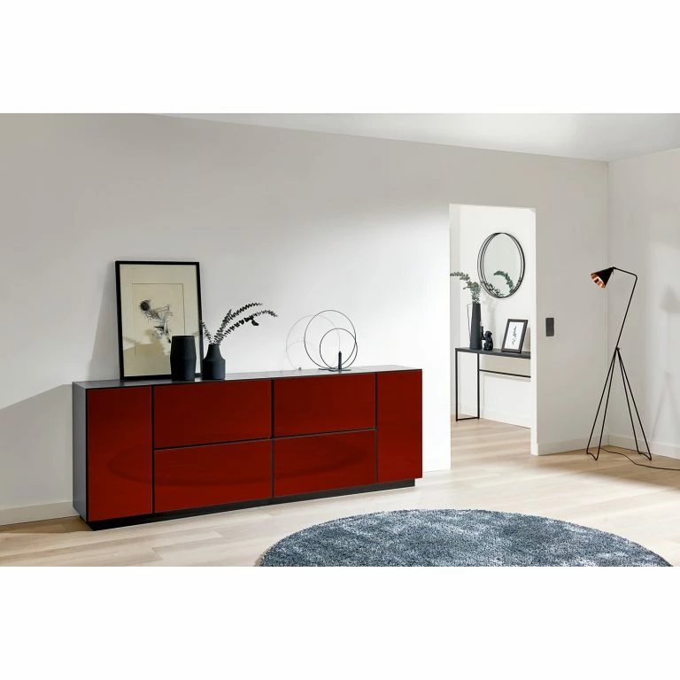 Loftscape Now By Hülsta Buffet Now To Go Colour V – Rubin Brillant / Gris Diamant