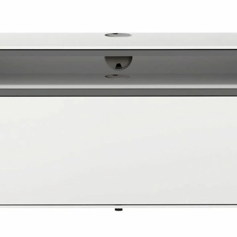 Loftscape Now By Hülsta Meuble TV Hülsta Now Easy – Blanc Pur Laqué / Gris Clair