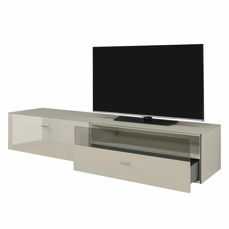 Loftscape Now By Hülsta Meuble TV Now No. 14 – Gris Sahara Brillant – Alignement à Gauche