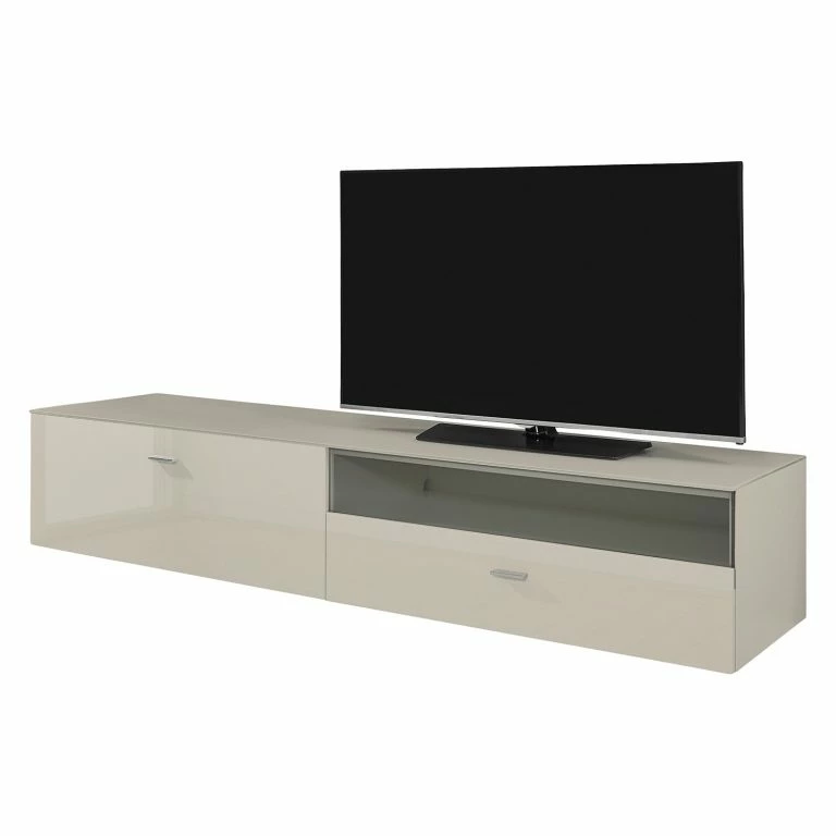 loftscape Now by hülsta Meuble TV now no. 14 – Gris Sahara brillant – Alignement à gauche