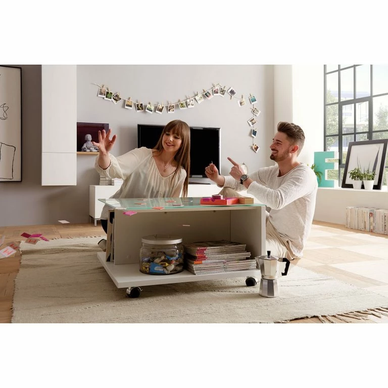 Loftscape Now By Hülsta Table Basse Hülsta Now I – Verre – Blanc Neige