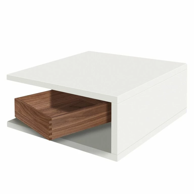 loftscape Now by hülsta Table basse hülsta now IV – Blanc laqué /cœur de noyer
