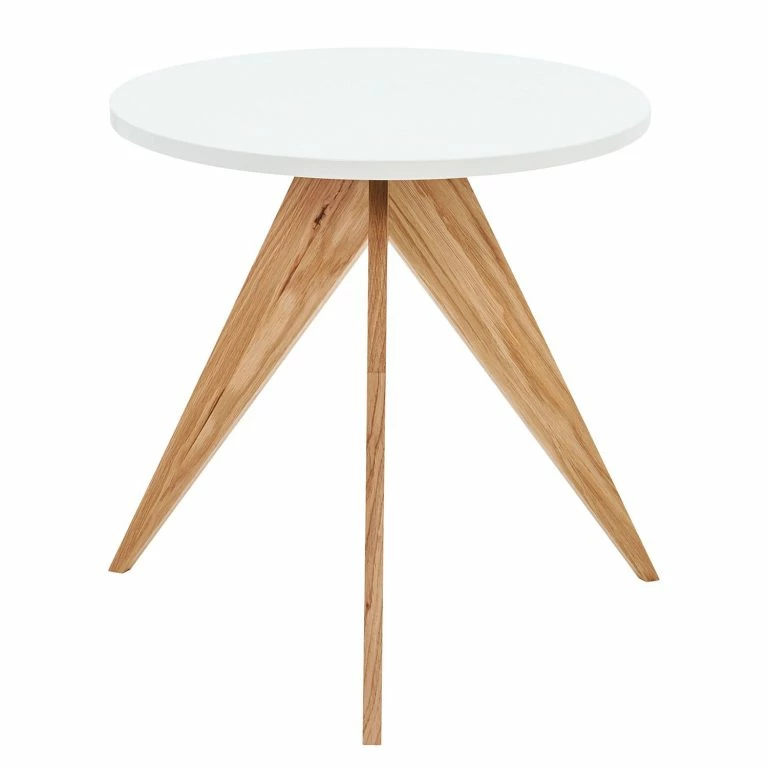 loftscape Now by hülsta Table d’appoint hülsta now V – Partiellement en chêne massif – Blanc laqué