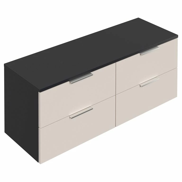 Loftscape Posseik Commode Asker II – Crème / Anthracite – Hauteur : 46 Cm