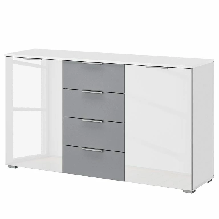 loftscape Rauch Orange Commode Bellezza III – Blanc brillant / Gris