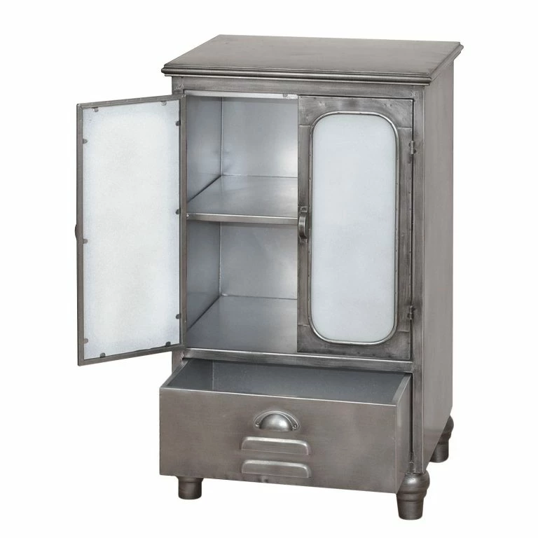 Loftscape Red Living Armoire Yass – Métal – Argenté Vieilli