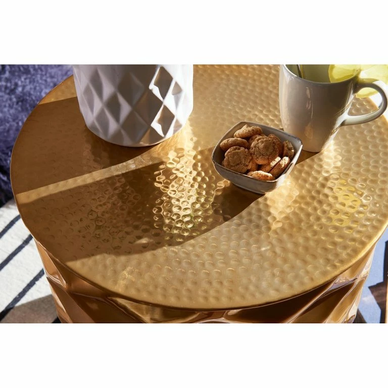 Loftscape Red Living Bout De Canapé Aghern – Aluminium – Doré