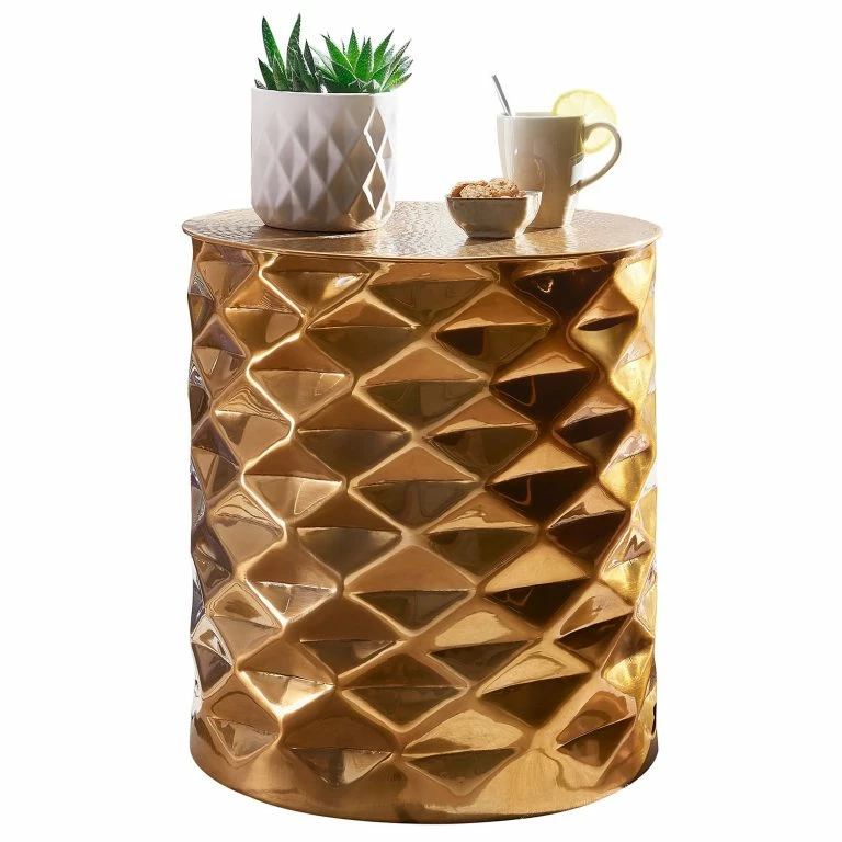 loftscape Red Living Bout de canapé Aghern – Aluminium – Doré