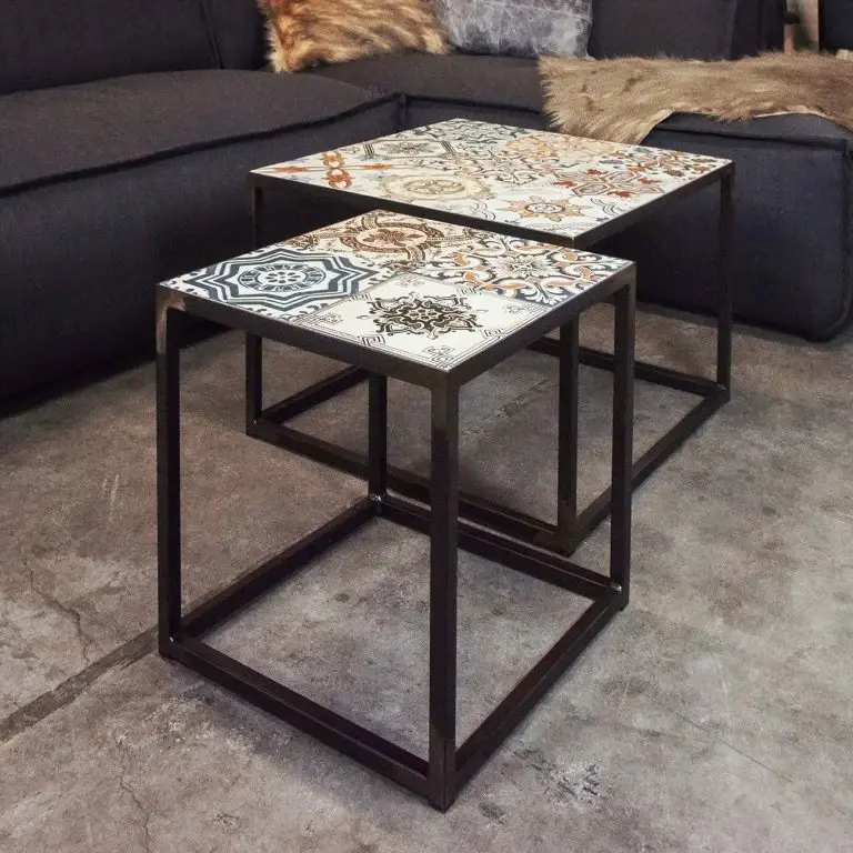 Loftscape Red Living Bout De Canapé Almaraz – Céramique / Acier – Multicolore