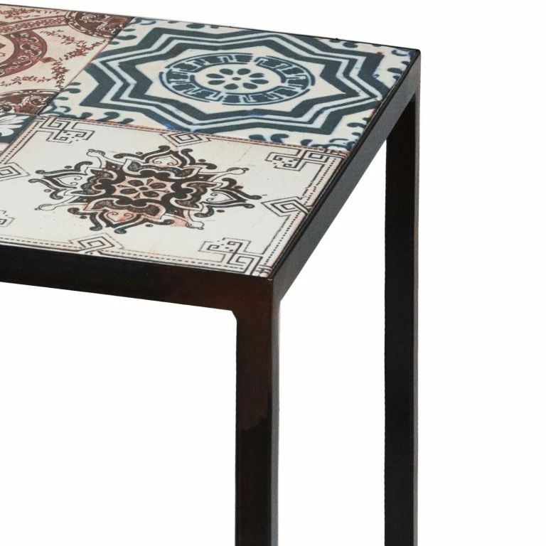 Loftscape Red Living Bout De Canapé Almaraz – Céramique / Acier – Multicolore