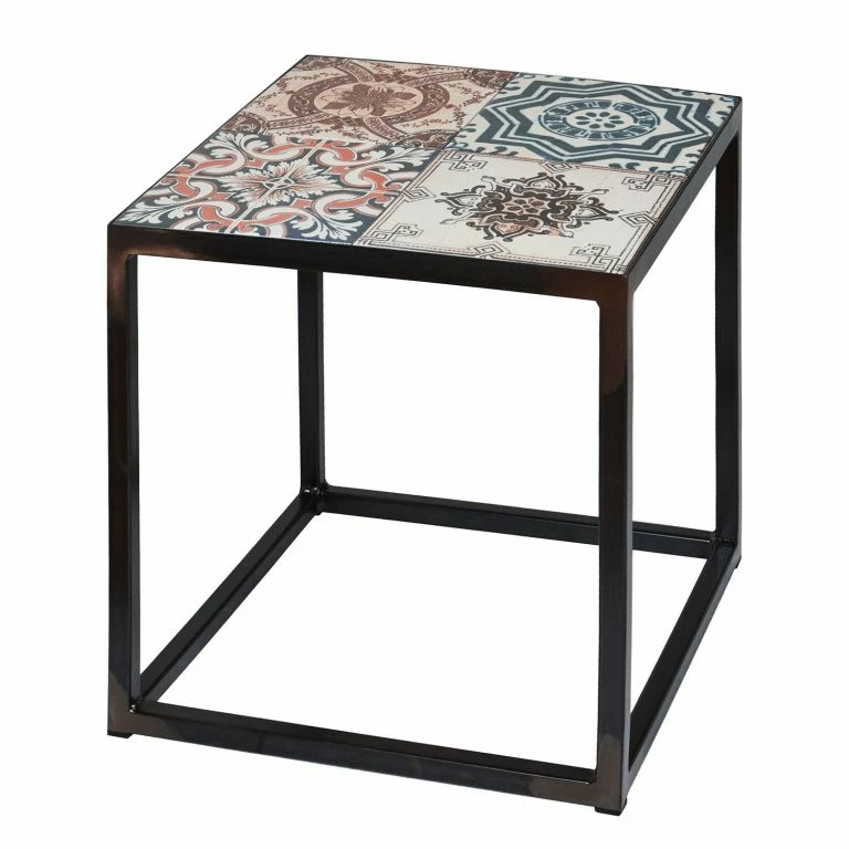 loftscape Red Living Bout de canapé Almaraz – Céramique / Acier – Multicolore