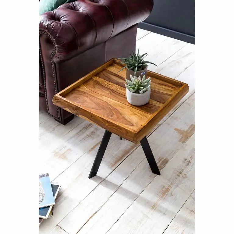 Loftscape Red Living Bout De Canapé Ardee I – Sheesham Massif / Métal – Sheesham / Noir