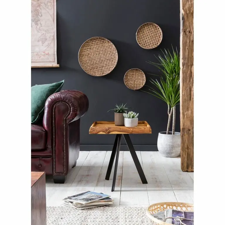 Loftscape Red Living Bout De Canapé Ardee I – Sheesham Massif / Métal – Sheesham / Noir